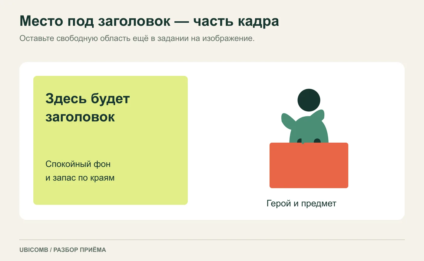 Если картинка нужна для рекламы, место под надпись лучше предусмотреть заранее.